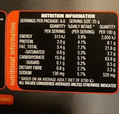 List of product ingredients Shapes Arnott's 