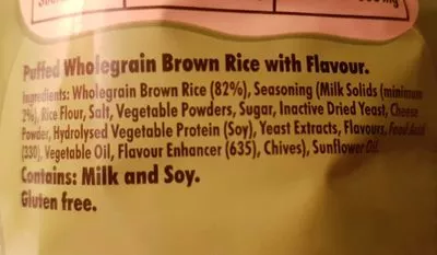 Liste des ingrédients du produit Rice cakes  