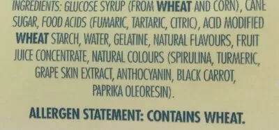 Lista de ingredientes del producto Sour squirms  240 g