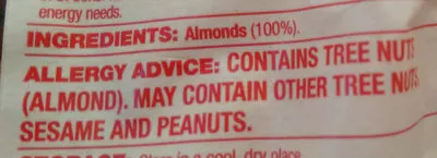 List of product ingredients Almonds, Dry Roasted Coles 800 g