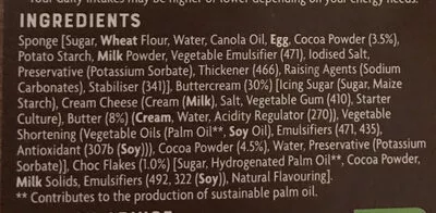 Lista de ingredientes del producto Chocolate mini cupcakes Coles 216g