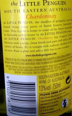 Liste des ingrédients du produit south western australian Chardonnay the little penguin 75cl