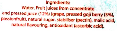 Lista de ingredientes del producto Goji berry The Berry Company 1 litre