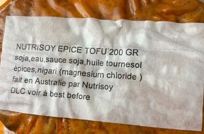 Liste des ingrédients du produit Tofu spicy  