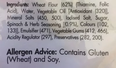 Lista de ingredientes del producto Wraps Spinach & Herbs Mission 
