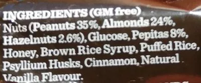Liste des ingrédients du produit Nut Bar Carman's 35 g