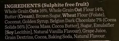 Lista de ingredientes del producto Oat Slice - Belgian Chocolate Brownie Carman's 