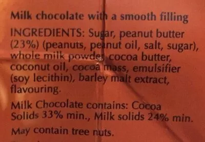 Lista de ingredientes del producto Lindor peanut butter Lindt 125 g