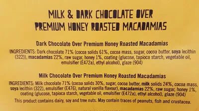 Liste des ingrédients du produit Macadamia Nuts duck creek macadamia 288gr