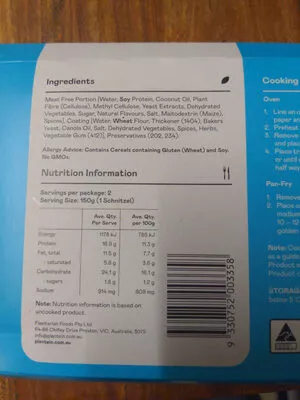 Lista de ingredientes del producto Plant-based Schnitzels Plantein 300g