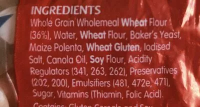 List of product ingredients English Muffins Wholemeal Coles 