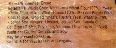 List of product ingredients Abbott's Village Bakery Grainy Wholemeal Abbott's 
