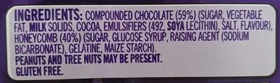 List of product ingredients Violet Crumble  