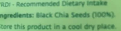 List of product ingredients Graines de chia noir  