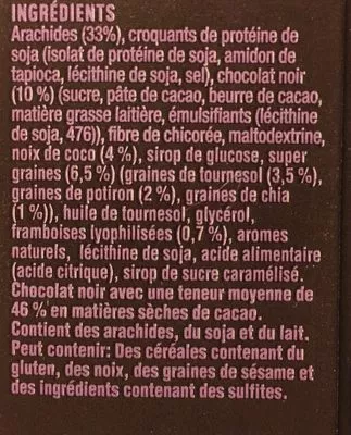 Liste des ingrédients du produit Protein Nut Bars Nice & Natural 165g