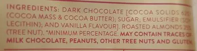 Liste des ingrédients du produit Whittaker's Dark Almond Dark Chocolate  