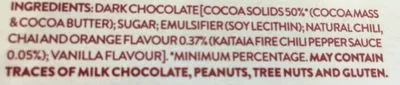Lista de ingredientes del producto Chocolat noir Whittakers 100 g
