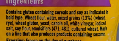 List of product ingredients Multigrain Toast Nature's Fresh 