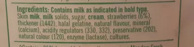Liste des ingrédients du produit Meadow Fresh Yoghurt 1kg Delitful Strawberry meadow fresh 1 kg