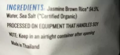 Liste des ingrédients du produit Brown rice cakes  