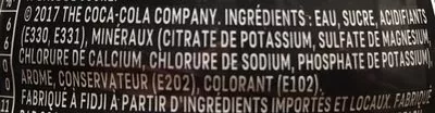 List of product ingredients Powerade isotonique  