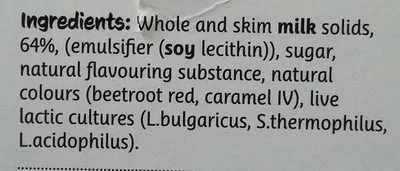 List of product ingredients Greek style Rhubarb Yogurt  