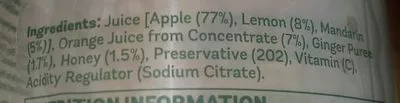 Lista de ingredientes del producto Super Juice Warrior Simply Squeezed 800ml