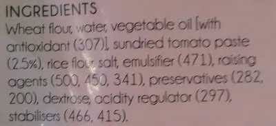 List of product ingredients Mediterranean Tomato Wraps Farrah's 360 g
