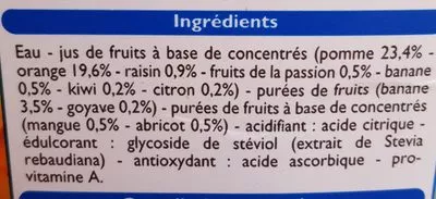 Liste des ingrédients du produit Nectar multifruit Leader Price 