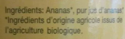 Liste des ingrédients du produit Ananas en morceaux au jus d'ananas sans sucres ajoutés Mainstay 410 g (égoutté : 245 g) 425 ml