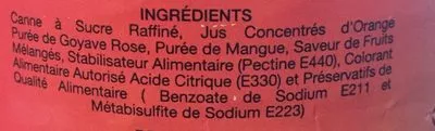 Lista de ingredientes del producto Tropical Fruits Sun Best 