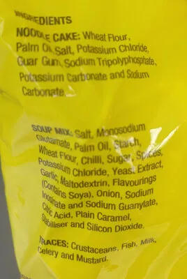 Lista de ingredientes del producto 2 Minute Noodles Curry Flavour Maggi,  Nestlé 79 g