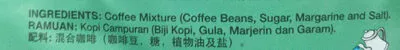 Lista de ingredientes del producto Kopi Coffee Mixture Bags Aik Cheong 200g