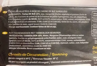 Liste des ingrédients du produit Meloui crèpe feuilletée Bladi 400 g e