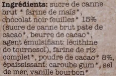List of product ingredients Mélange à cuisson pour brownies Leev 400 g