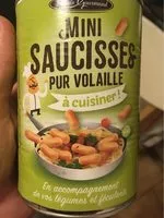 Mini saucisses pur volaille , Ean 3261831200336, en:viandes-charcuteries-saucisses-saucisses-de-volaille-protide