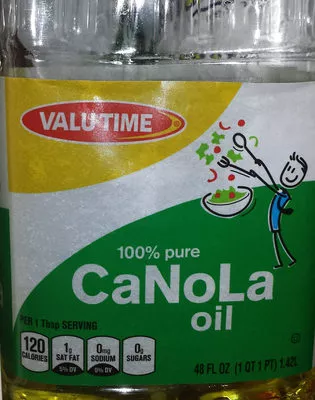 100% Pure Canola Oil Valu Time 48 fl oz, 1.42 l, code 0011225028830