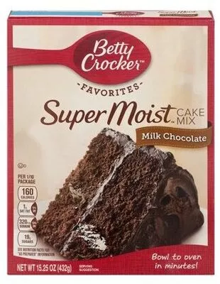 Betty Crocker Super Moist Milk Chocolate Cake Mix betty crocker 342, code 0016000409958