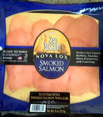 Scottish style smoked salmon nova lox Salmolux, Sea Passion 8 oz (227g), code 0016468443372