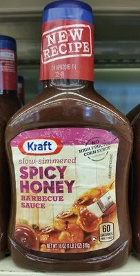 Slow-simmered Spicy Honey Barbecue sauce Kraft 18 oz, code 0021000052325