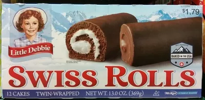 Twin-wrapped swiss rolls Little Debbie, Mckee Foods 13 oz (369 g), code 0024300041303