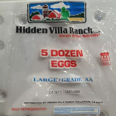 5 Dozen Eggs Hidden Villa Ranch 60, code 0025073004090