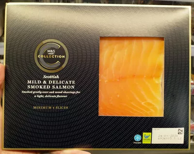 Oak smoked salmon M&S, Marks & Spencer 100 g, code 00257329