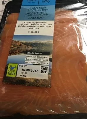 Scottish lochmur wafer thin oak smoked salmon  , code 00260794