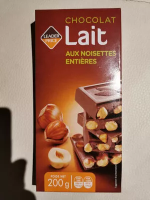 chocolat lait aux noisettes entières leader price 200 g, code 00294924