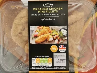 Breaded chicken mini fillets By Sainsbury's 305 g, code 00301428