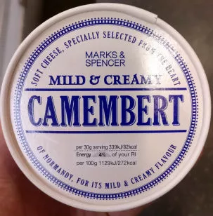 Camembert mild & creamy Marks & Spencer, M&S 135 g e, code 00373739