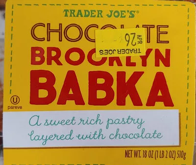 Chocolate Brooklyn Babka Trader Joe's 18 oz, 510 g, code 00528122