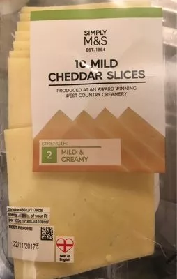 Mild cheddar slices Marks And Spencer , code 00547024