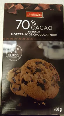 70% cacao Le biscuit Morceaux de chocolat noir irrésistibles 300g, code 0059749933551